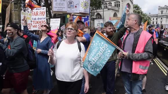 teachers union rally for better values in education . central london UK