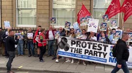 “Hope your dinner makes you sick” - protesters gather outside Tory dinner at private club celebrating 75 years of the NHS