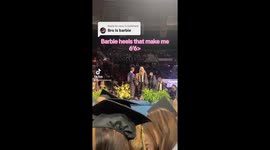 THIS BARBIE obsessed young woman has gone VIRAL after wearing Barbie-themed heels that make her 6”6-feet of height.