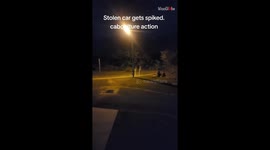 Police officers successfully and safely spike a car that's stolen