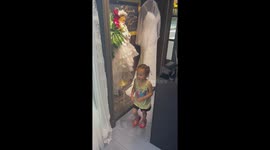 Granddaughter having fun