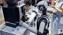 Lifelike AI robot serves coffee at Shanghai's 2023 World Artificial Intelligence Conference