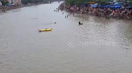 Rescue official pulls off timely act to save drowning youth in northern India