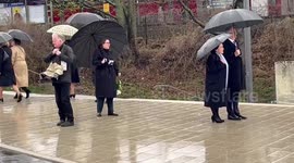 King Charles at the Kindertransport memorial in Hamburg 1