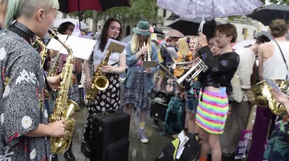 Transgender  rights gathered for a  rally,  Trafalgar square , london uk