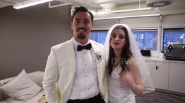 Tony N Tina from the London play Tony n' Tina's wedding speak about how annoyed they are at Mayor Sadiq Khan for getting posters for their  show banned as having a cake on a poster about a play about a wedding somehow promotes obesity