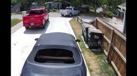 Tree Falls Just as Pickup Drives Away