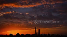 Sunset Time-Lapse In Shanghai, China