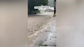 Flash floods sweep through Highland Falls, New York
