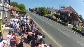 Huge motorcycle crash at the Isle of Man TT