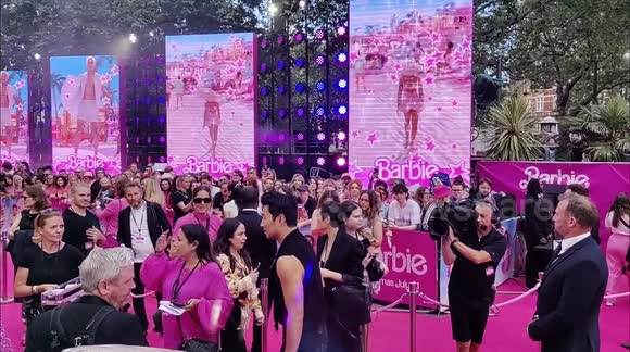 Fans and stars gather in London for highly anticipated 'Barbie' premiere