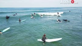 Man falls unexpectedly while surfing on a wave *Hilarious surfing fail*