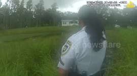Dramatic moment police rescued four-year-old from pond