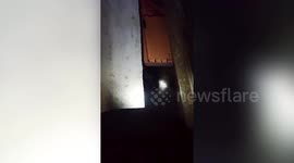 Locals rescue child trapped inside as leopard strays into house in Ratlam, Madhya Pradesh, India