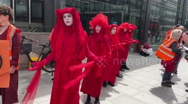 Video exclusive: Extinction Rebellion's iconic red rebels in spirited protest against Rosebank Oil Field Exploitation