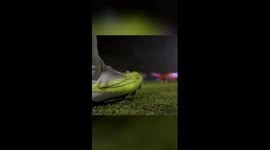 Playing football under fireworks show in China's Liuyang