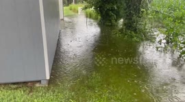 Flash flooding affecting small towns around Delaware. Vehicles and homes destroyed, people displaced.