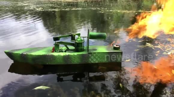 Remote control warship with jet engine
