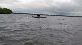 My brother and I were kayaking Pt. 2. He sinks in this part.