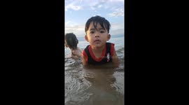 healing with fishing at beach .looking for fish and release stress