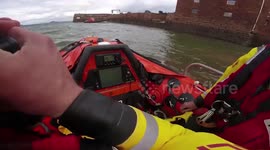 Injured dog walker stranded on beach rescued by lifeboat team in East Lothian, Scotland
