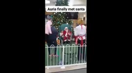 Auria’s first time meeting Santa clause and ends up hitting him lol
