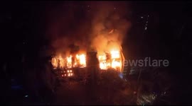 Missile attack on Mykolaiv leaves 2 dead, rescue teams extinguish flames and inspect damagae