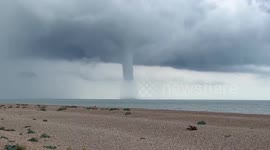 Huge waterspout spotted off Dungeness coast in Kent, England