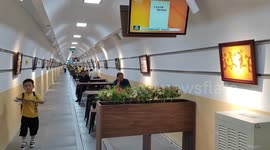 Citizens Cool Off in A Bomb Shelter in Xi 'an, China