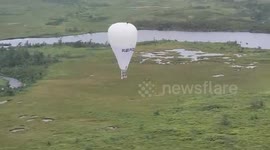 Canadian Air Force rescue distressed passengers on deflating balloon in Halifax