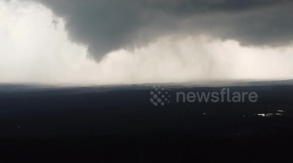 Drone captures tornado forming above Canada's Alberta