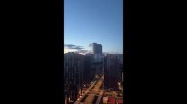 Unmanned aerial vehicle attack in Moscow business center amid ongoing Russia-Ukraine conflict