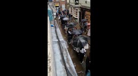 Long Queue  At York Ghost Merchants on the  Shambles in the city of York