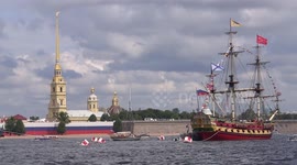 Ships dock in St Petersburg ahead of Russia's Navy Day