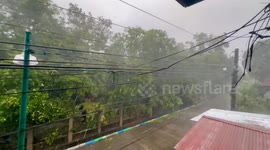 Typhoon Doksuri Stormy Weather in Ilocos Norte, Philippines