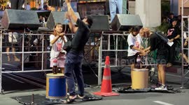 Thai protesters stage blood-covered hanging stunt in Bangkok amid sham election anger