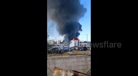 Greece: Fire Breaks Out At Car Recycling Business In Aspropyrgos