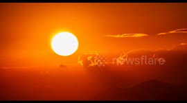 Time-lapse View of Sunset Over Anaya Jinshanling in Chengde, China