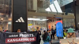 Stop the Adidas kangaroo massacre protest in Sydney, Australia
