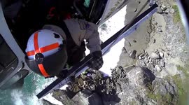 Heroic Helicopter Rescue of Woman and Dog in Big Sur Cliffs, California, USA
