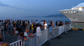 Astoria Grande cruise ship sails from Batumi, Georgia