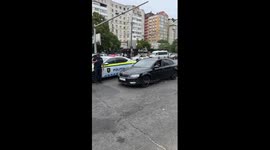 Action-packed movie filming in Chisinau takes a dramatic turn as car rams parked bus!