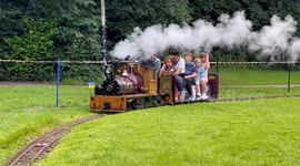 Cute Miniature steam railway in Newtown Powys which runs around the park.