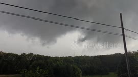 Clouds Circuation During Tornado Storm in Storrs, Connecticut, USA