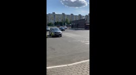 First-time rider's mishap: girl's scooter adventure ends with a bump!