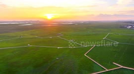 Wind Power on Grassland in Zhangjiakou, China