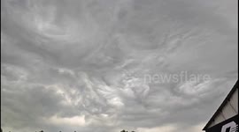 Dark Clouds Press down on the City before the Torrential Rain in Puyang, China