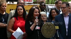 Fran Drescher Speaks At SAG-AFTRA NYC City Hall Rally in New York, NY, USA