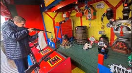 Sea Gulls stay on the Pier at Brighton to avoid the stong 60mph Gusty winds