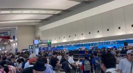 Japan: Chaos At Naha Airport After Typhoon Khanun Causes Flight Disruptions